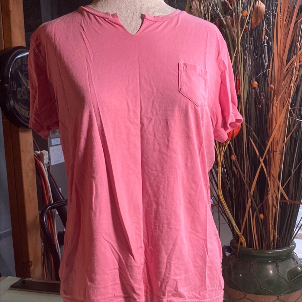 Pink V neck T-Shirt